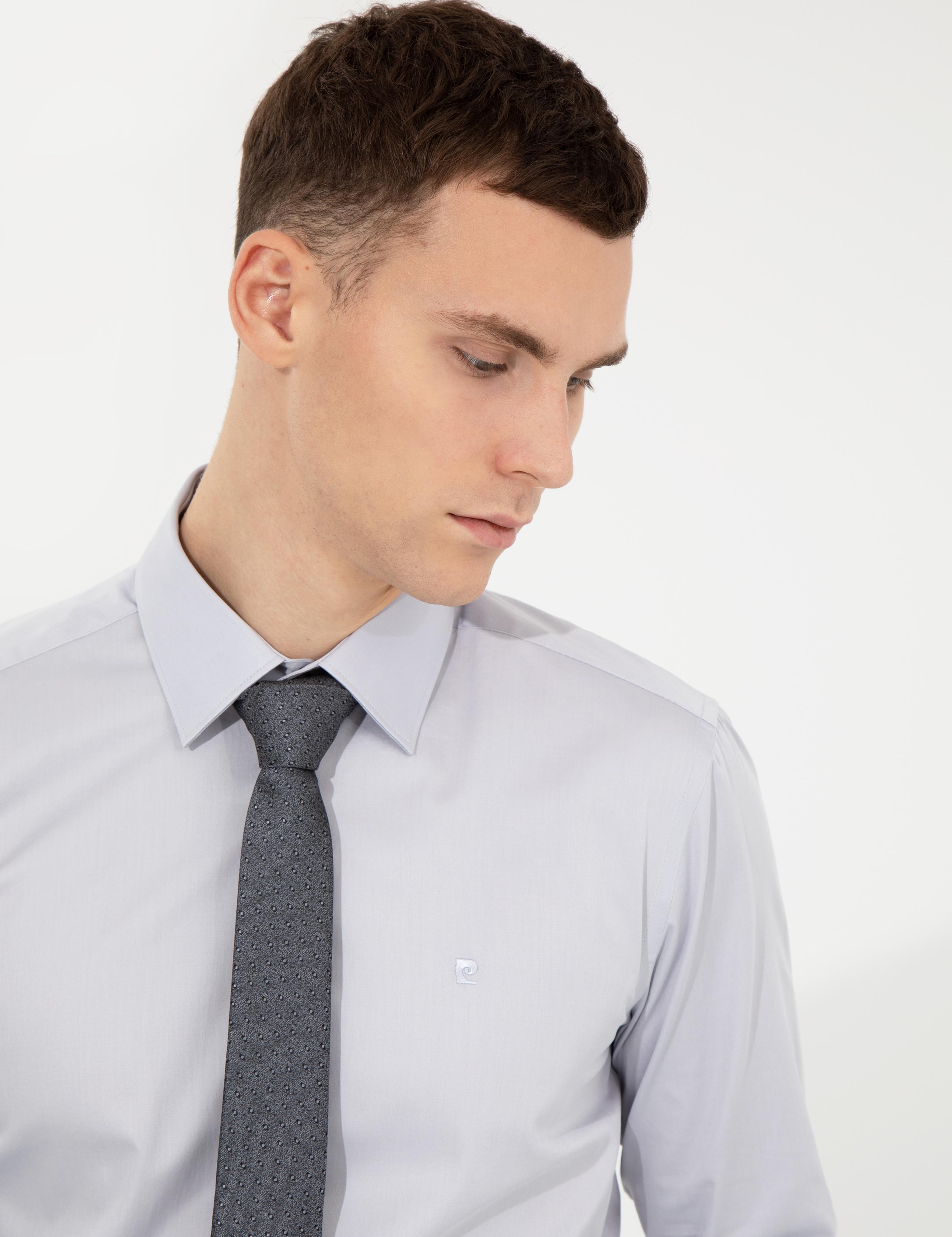 Gri Slim Fit Uzun Kollu Klasik Gömlek