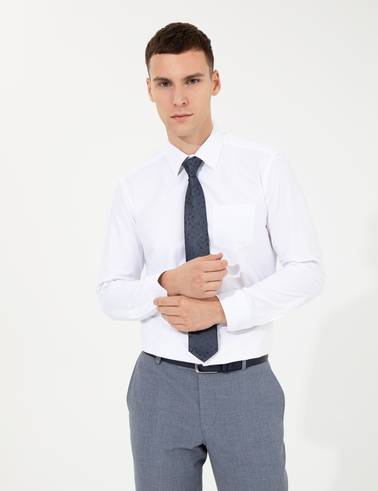 Beyaz Regular Fit Uzun Kollu Klasik Gömlek