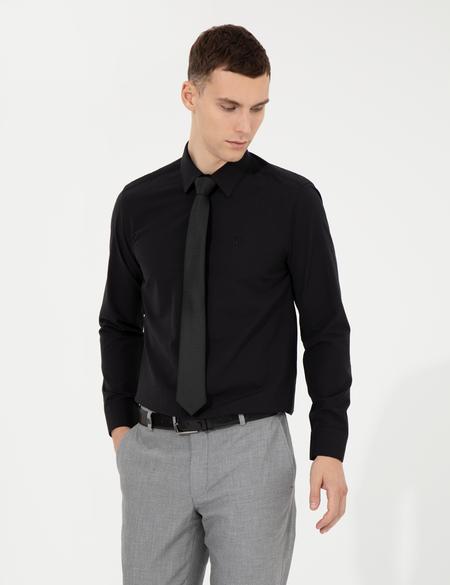 Siyah Slim Fit Uzun Kollu Klasik Gömlek - 50258995045