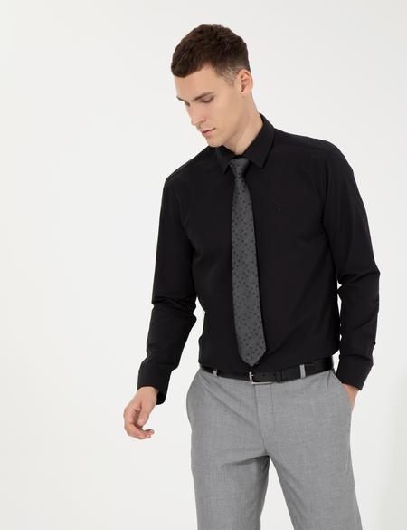 Siyah Regular Fit Uzun Kollu Klasik Gömlek - 50258982020