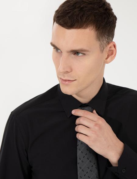 Siyah Regular Fit Uzun Kollu Klasik Gömlek - 50258982020