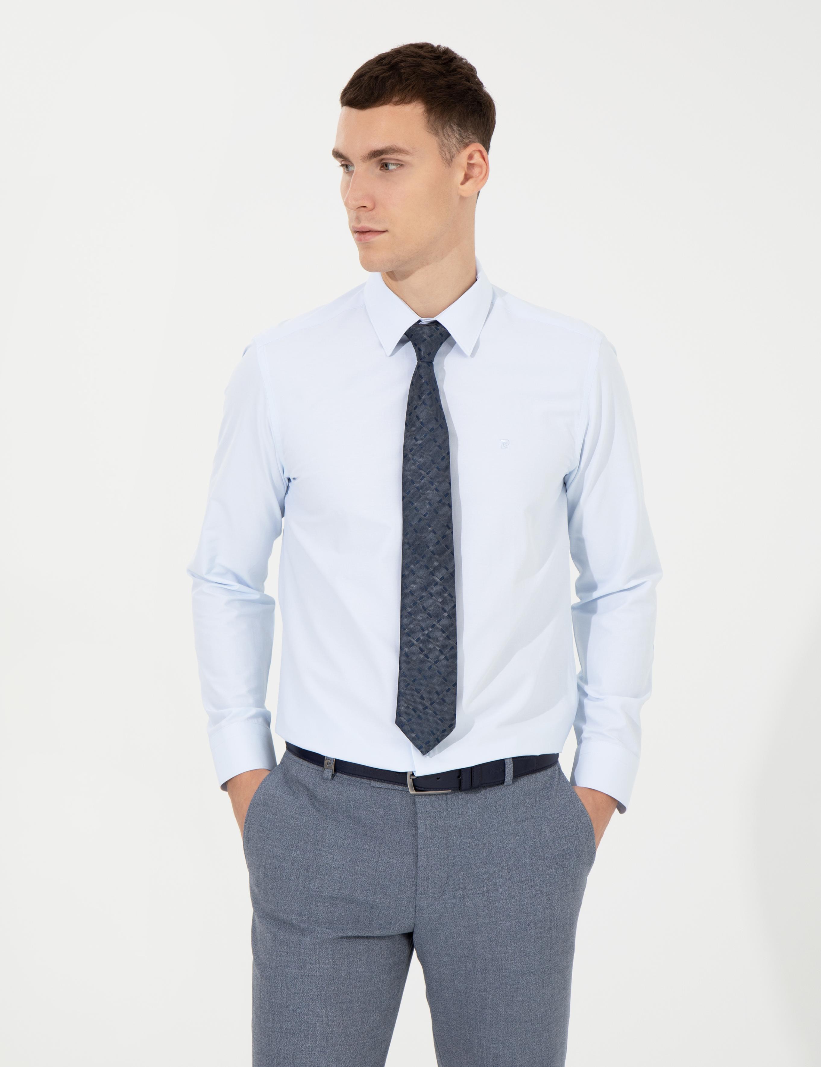 Açık Mavi Slim Fit Uzun Kollu Klasik Gömlek