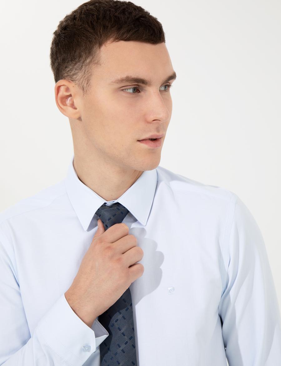 Açık Mavi Slim Fit Uzun Kollu Klasik Gömlek