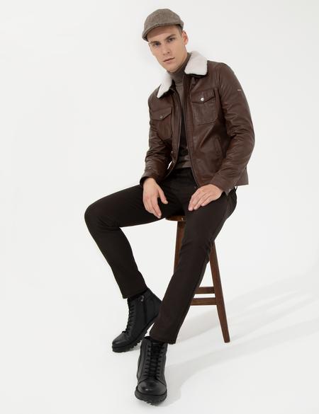 Camel Deri Ceket - 50262422024