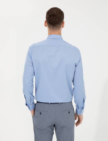 Mavi Slim Fit Uzun Kollu Klasik Gömlek