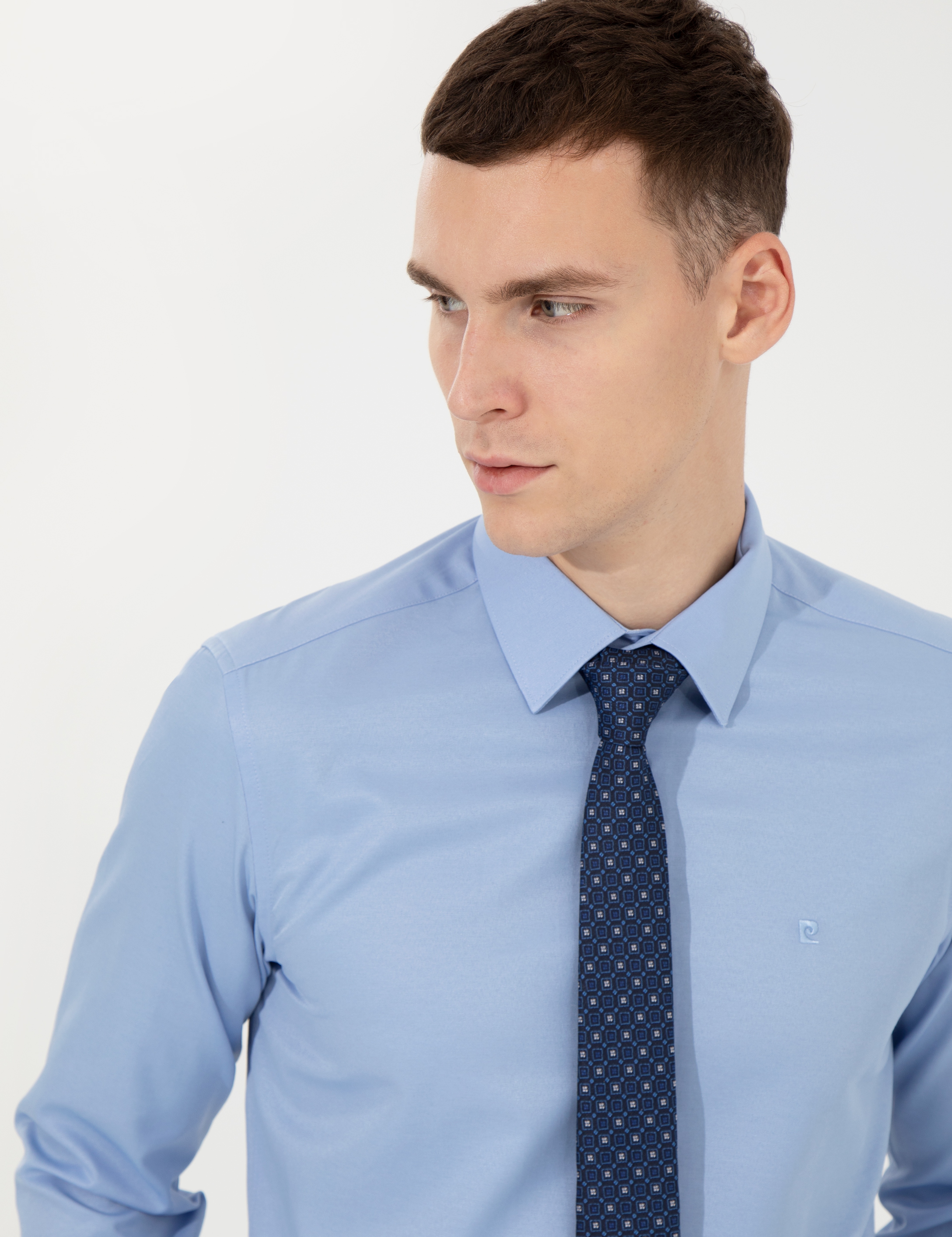 Mavi Slim Fit Uzun Kollu Klasik Gömlek - Image 2