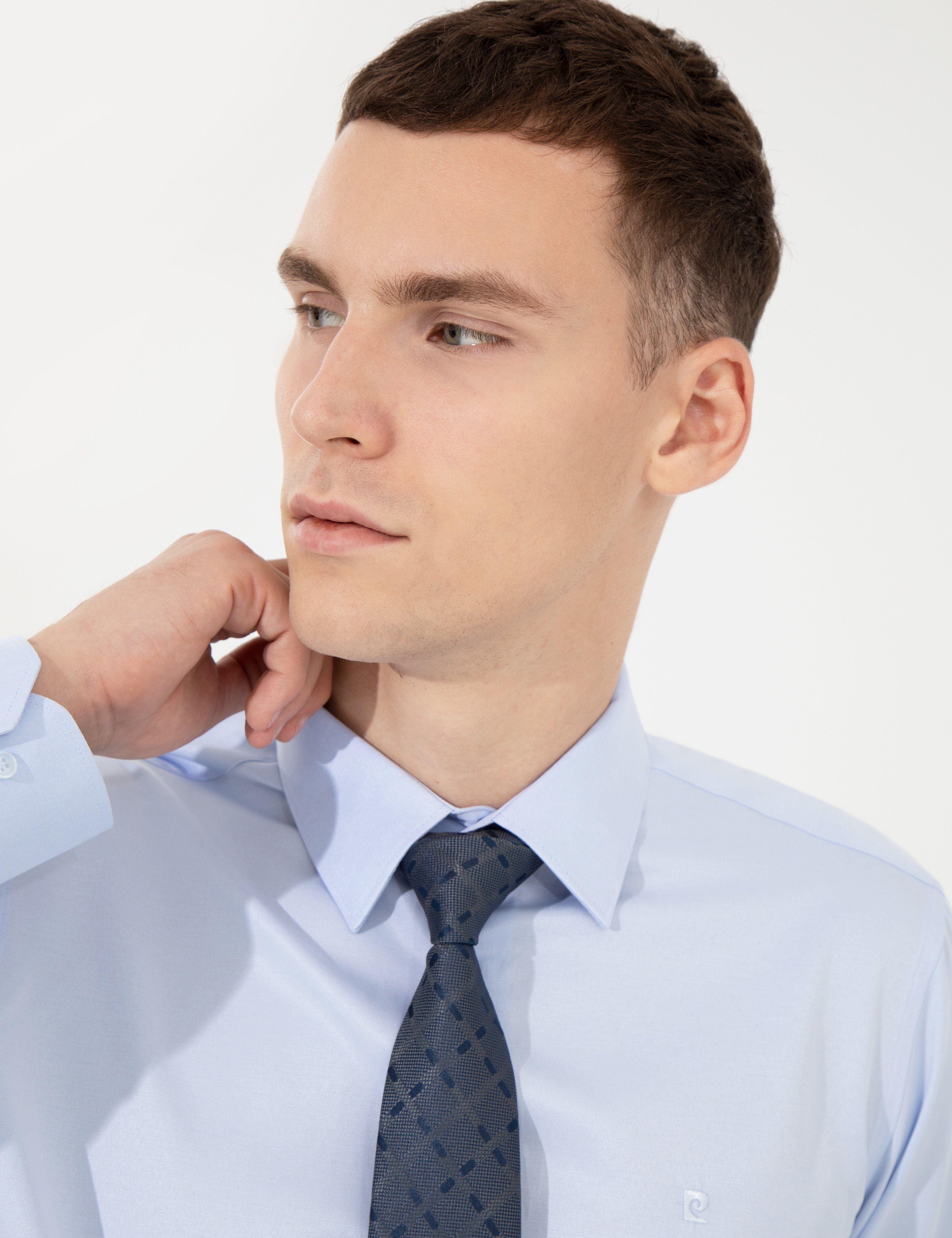 Açık Mavi Slim Fit Uzun Kollu Klasik Gömlek - Image 1