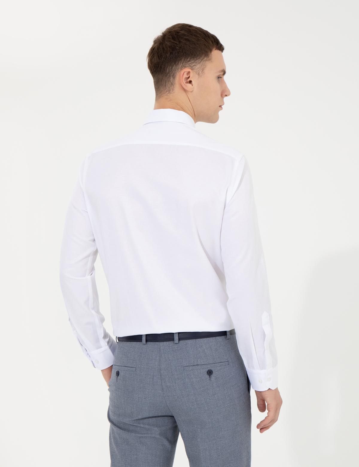 Beyaz Slim Fit Uzun Kollu Klasik Gömlek - 50258918012