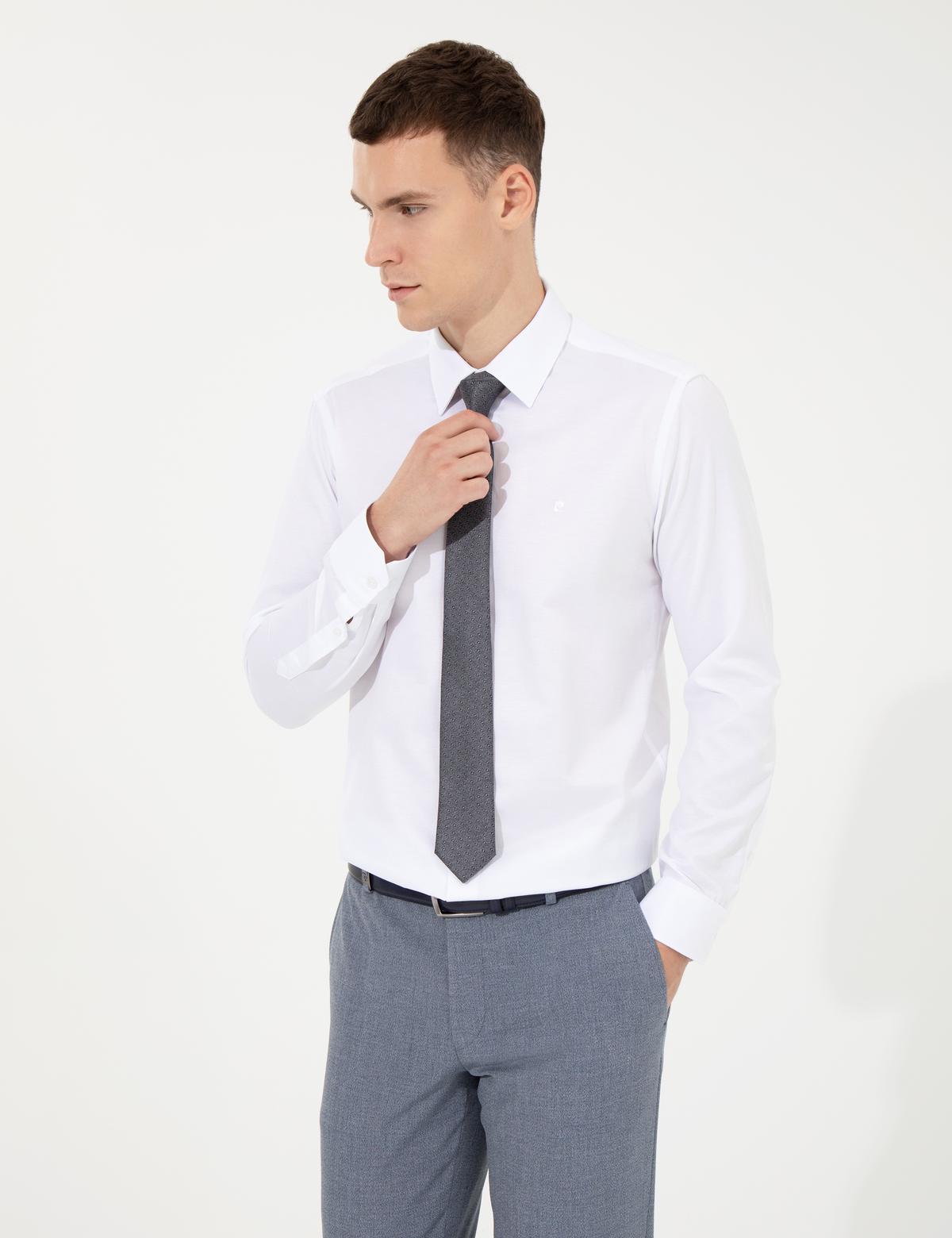 Beyaz Slim Fit Uzun Kollu Klasik Gömlek - 50258918012