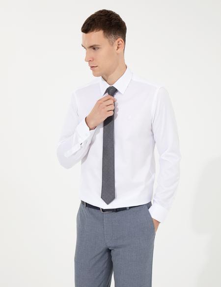 Beyaz Slim Fit Uzun Kollu Klasik Gömlek - 50258918012