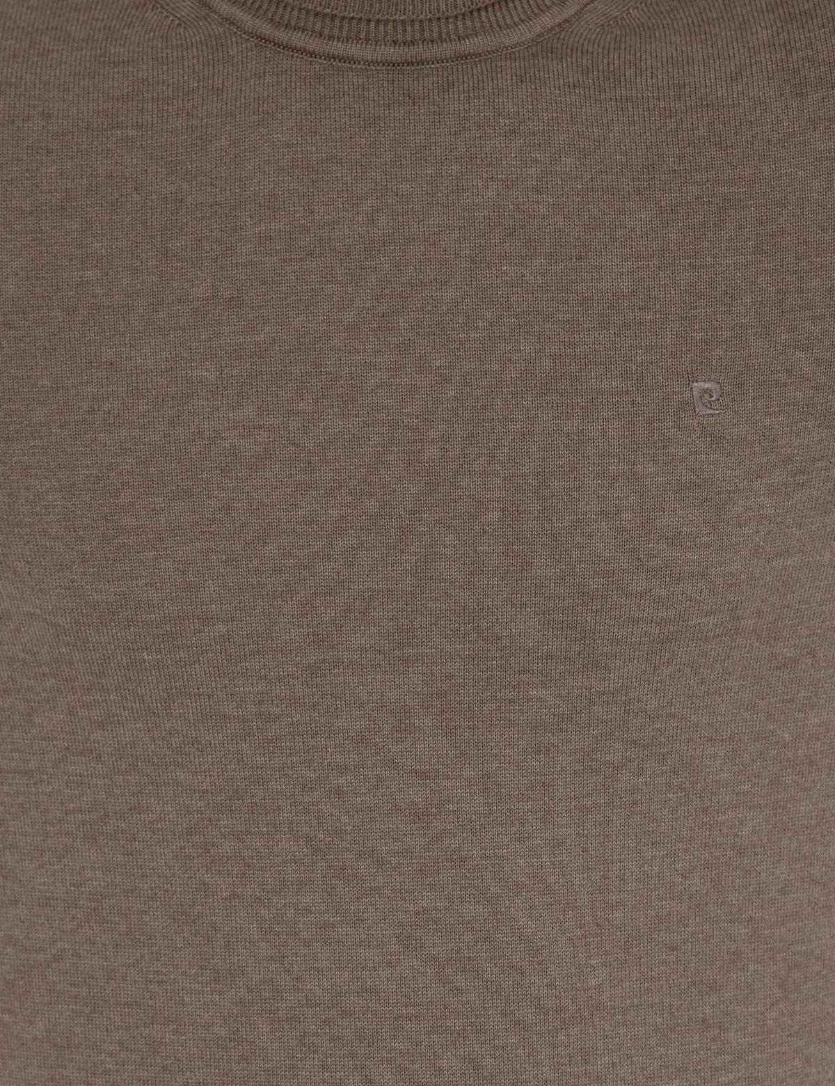 Vizon Melanj Slim Fit Balıkçı Yaka Basic Triko Kazak - 50257158073