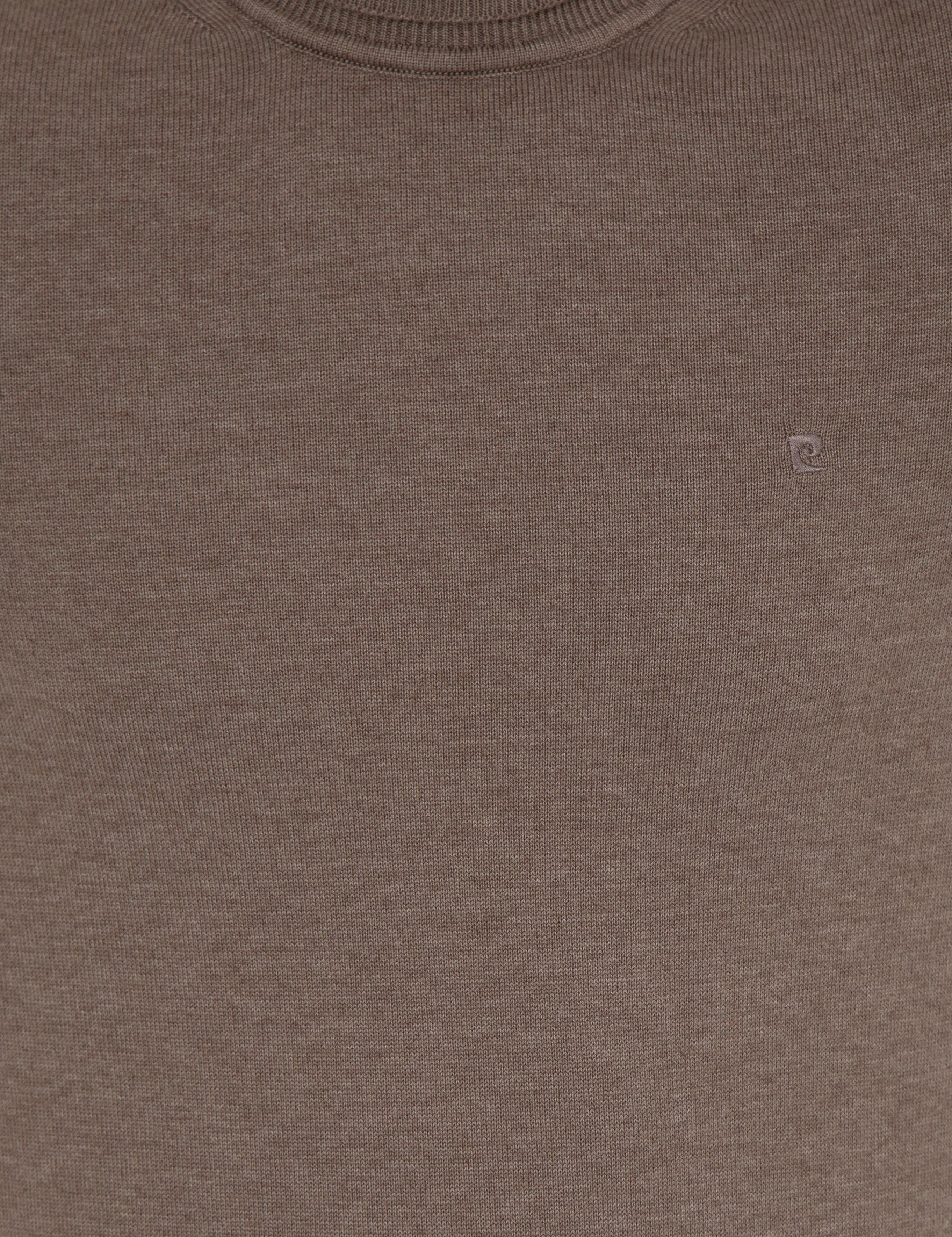 Vizon Melanj Slim Fit Balıkçı Yaka Basic Triko Kazak