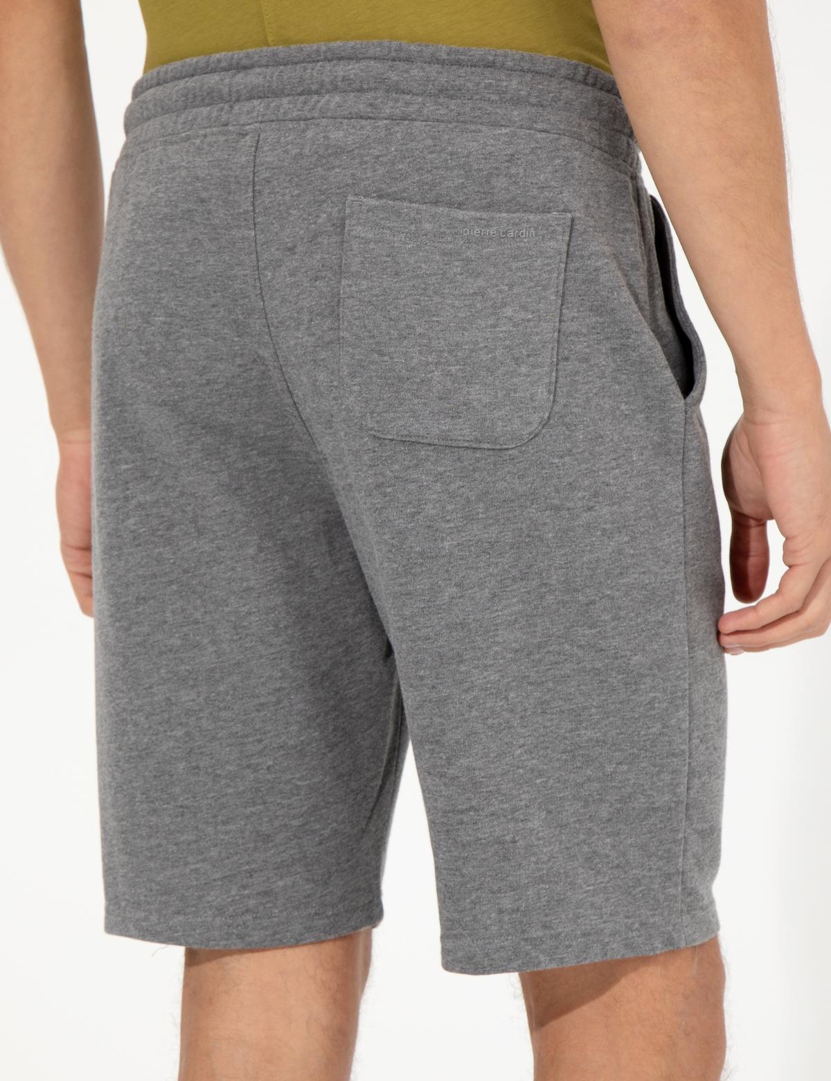 Gri Melanj Standart Fit Örme Şort - 50251039038