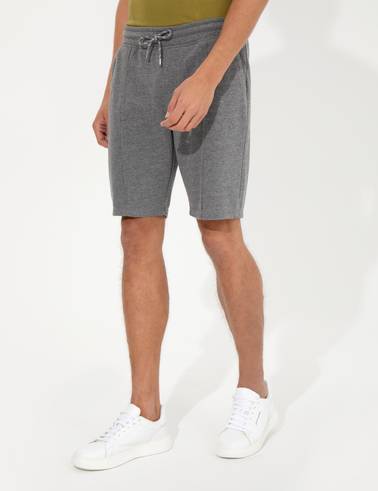 Gri Melanj Standart Fit Örme Şort