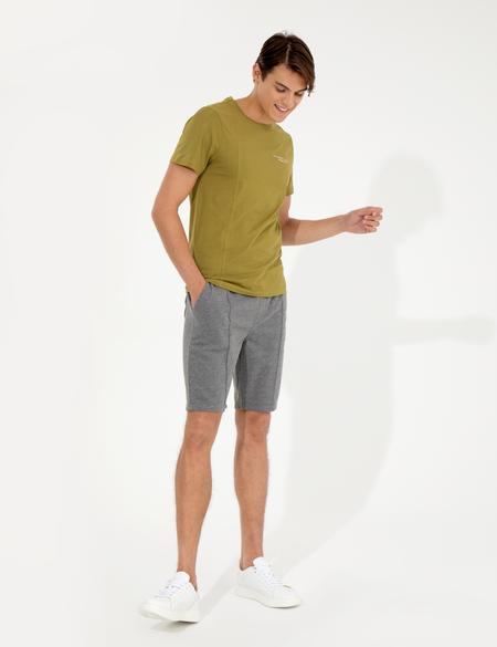 Gri Melanj Standart Fit Örme Şort - 50251039038