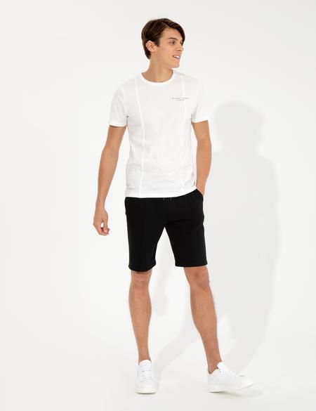 Siyah Standart Fit Örme Şort - 50251039028