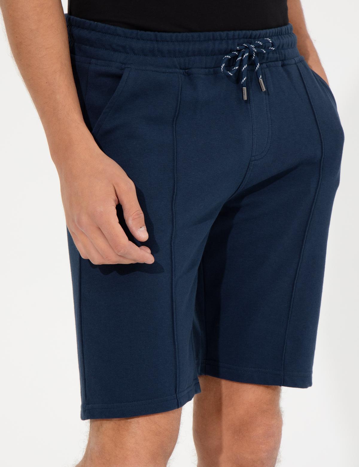 Lacivert Standart Fit Örme Şort - 50251039018