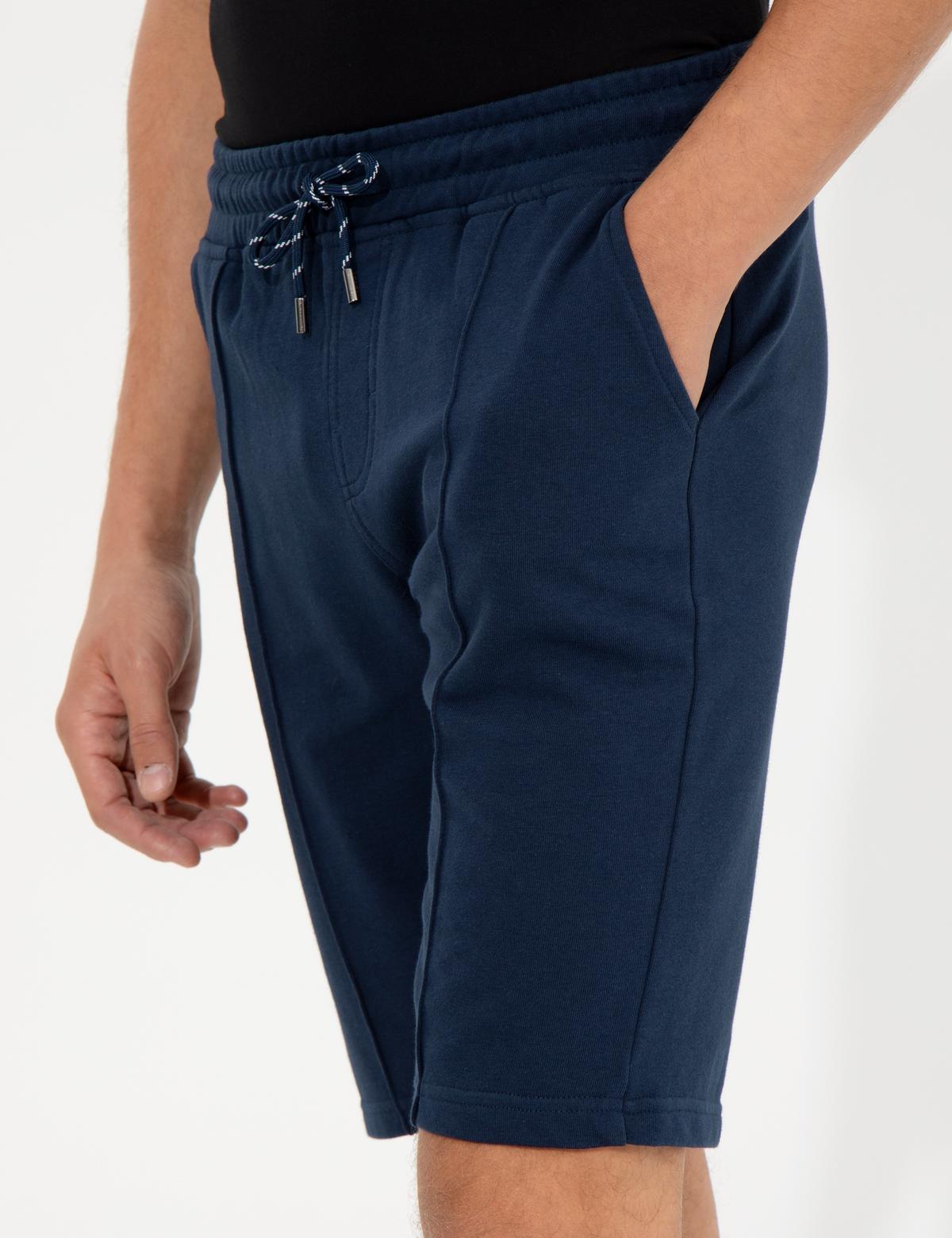 Lacivert Standart Fit Örme Şort - 50251039018