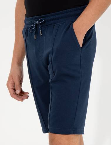 Lacivert Standart Fit Örme Şort