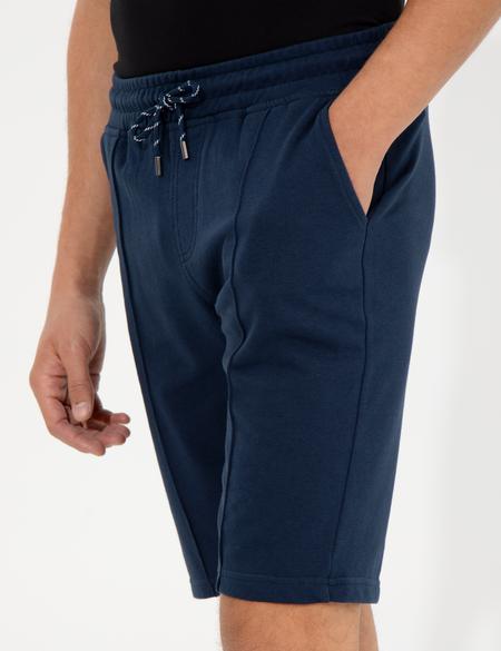 Lacivert Standart Fit Örme Şort - 50251039018