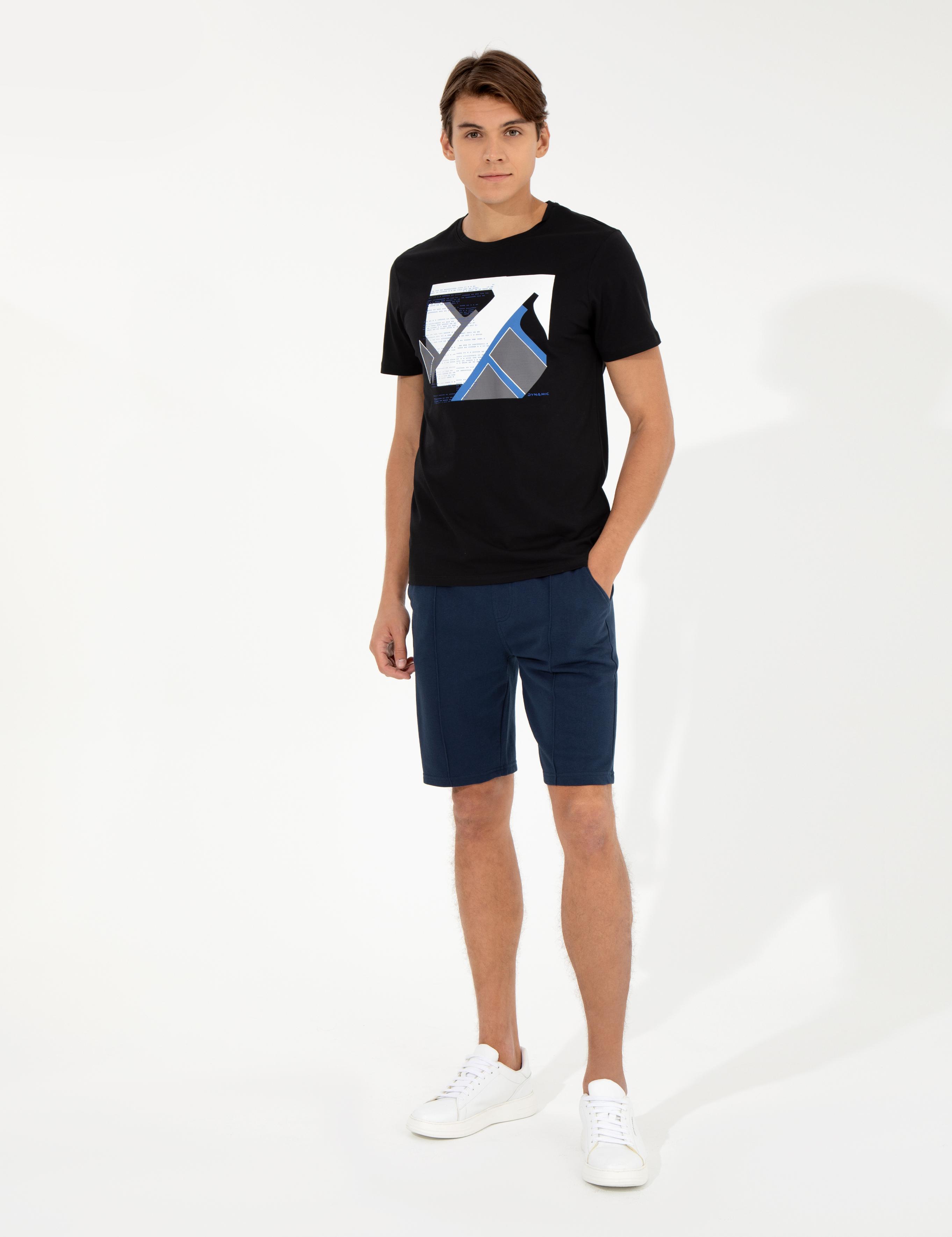 Lacivert Standart Fit Örme Şort