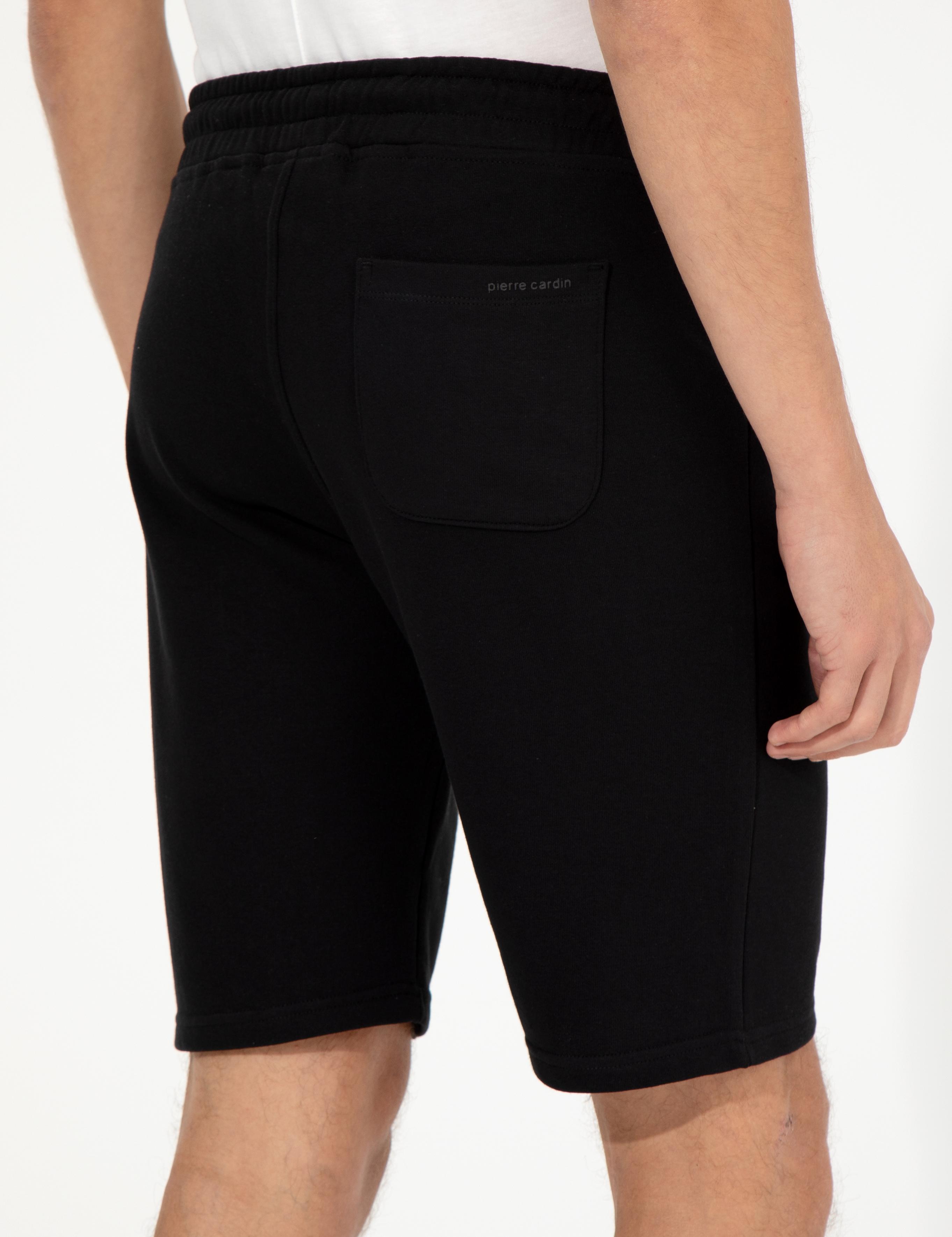 Siyah Standart Fit Örme Şort