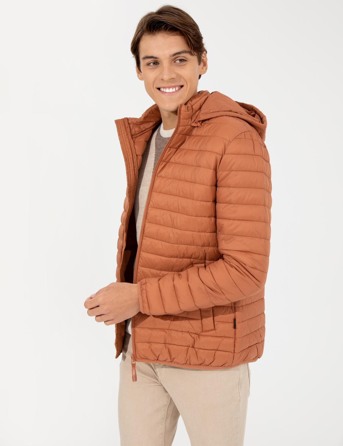 Turuncu Kapişonlu Baharlık Mevsimlik Mont - 50254631052