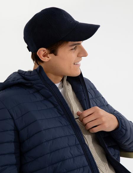 Lacivert Kapişonlu Baharlık Mevsimlik Mont - 50254631019