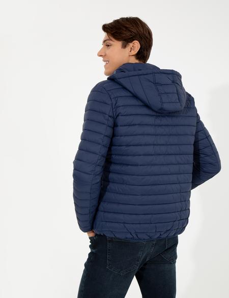 Lacivert Kapişonlu Baharlık Mevsimlik Mont - 50254631019