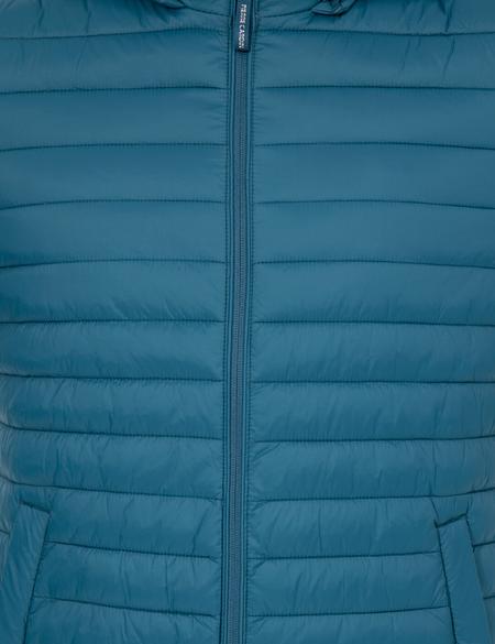 Petrol Kapişonlu Baharlık Mevsimlik Mont - 50254631062