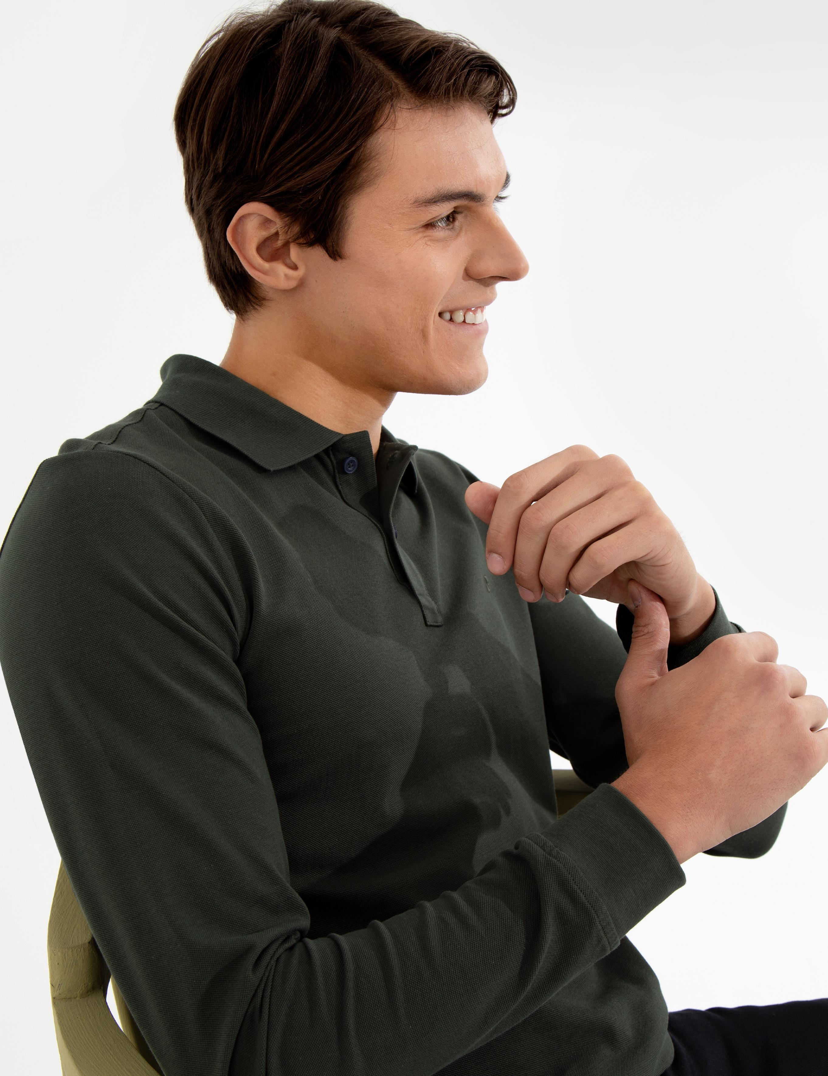 Koyu Yeşil Slim Fit Sweatshirt