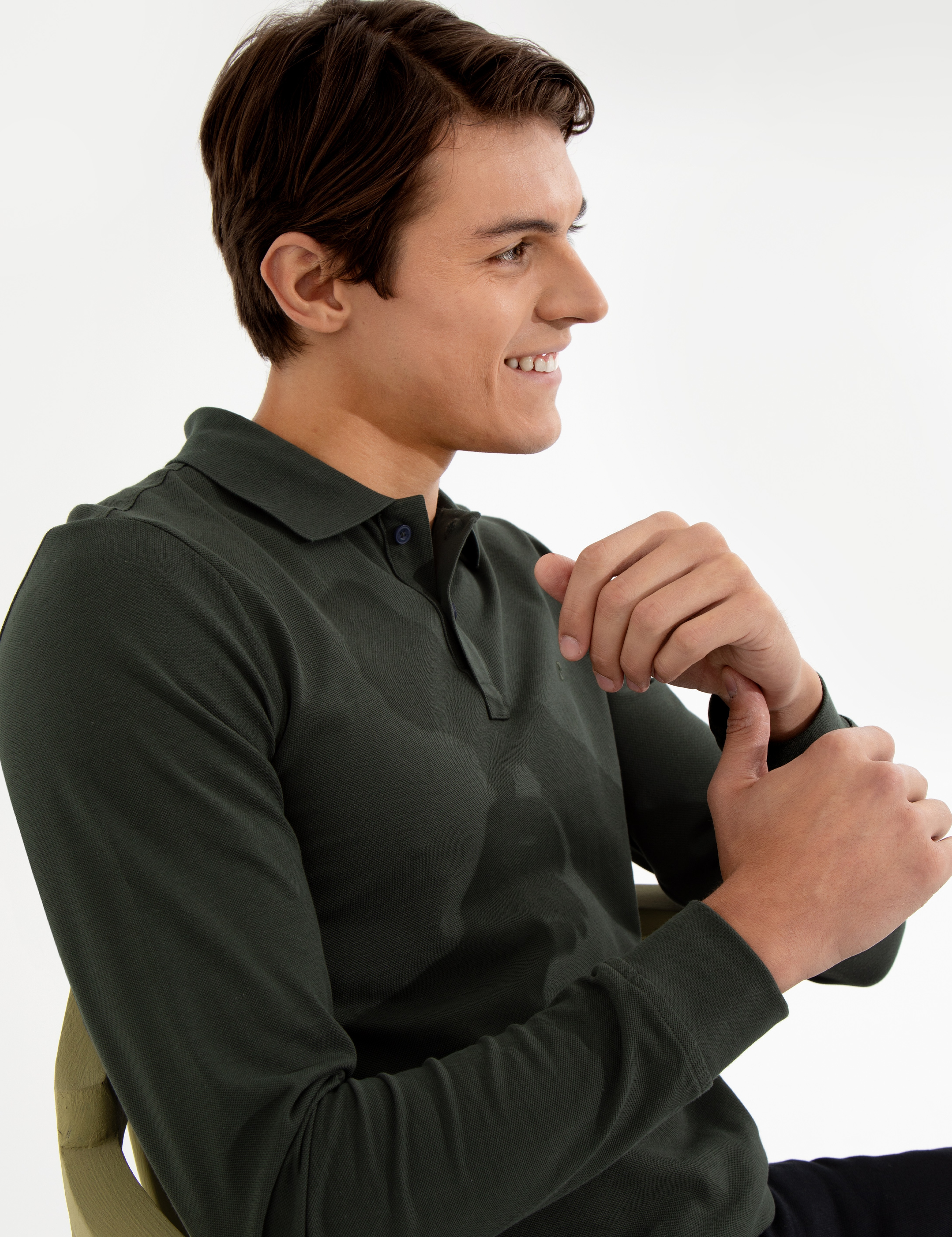 Koyu Yeşil Slim Fit Sweatshirt - Image 3
