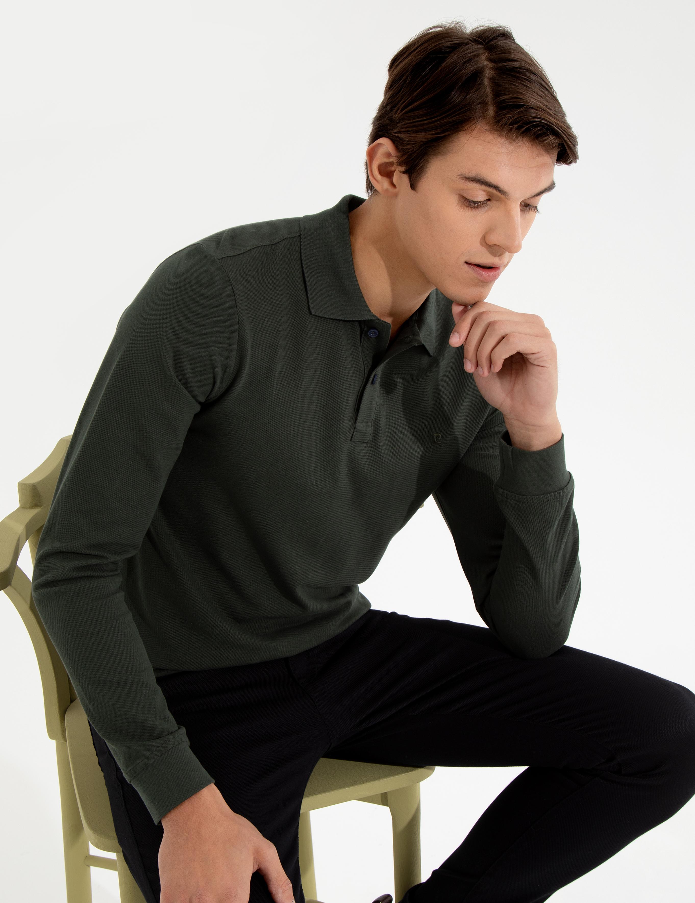 Koyu Yeşil Slim Fit Sweatshirt