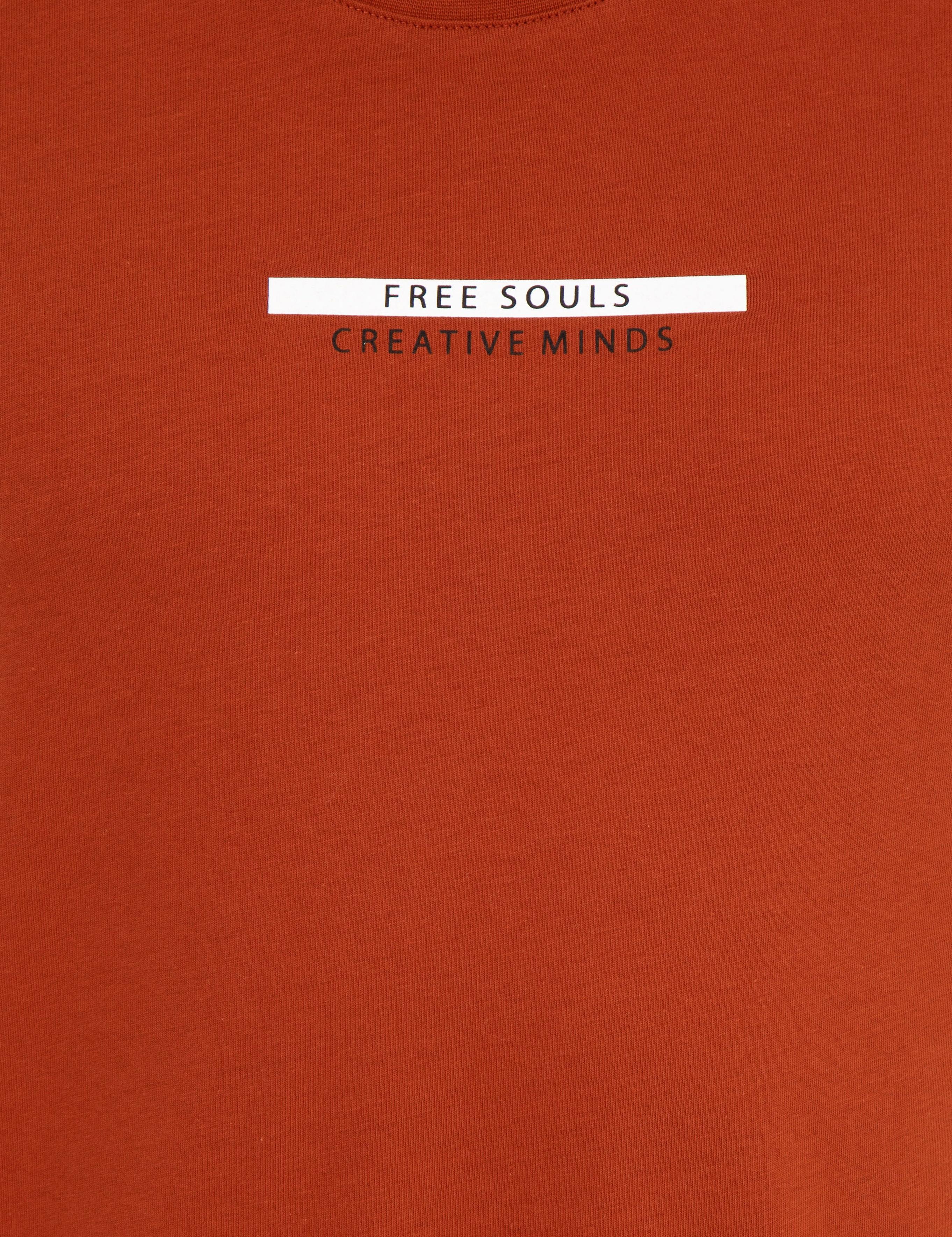 Kahverengi Slim Fit Bisiklet Yaka Tişört