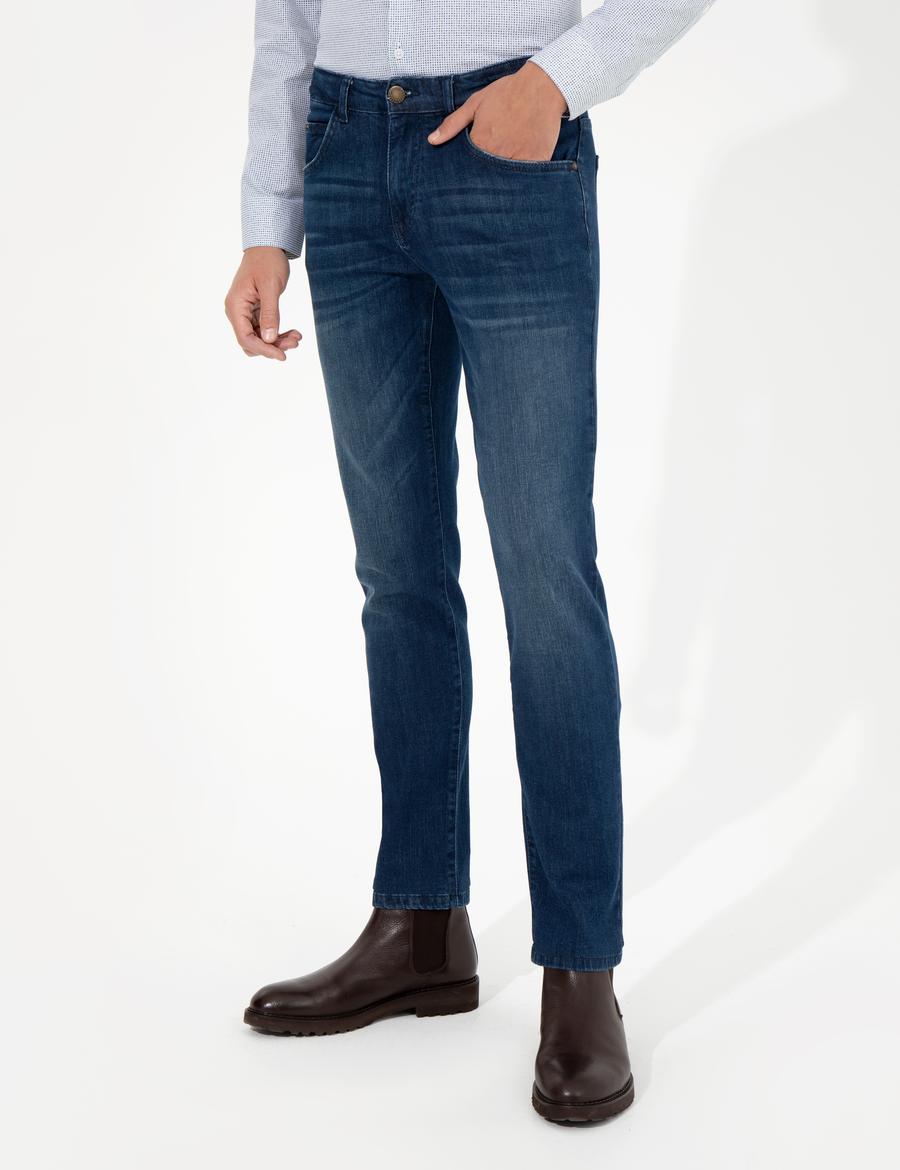 İndigo Straight Fit Jean Pantolon