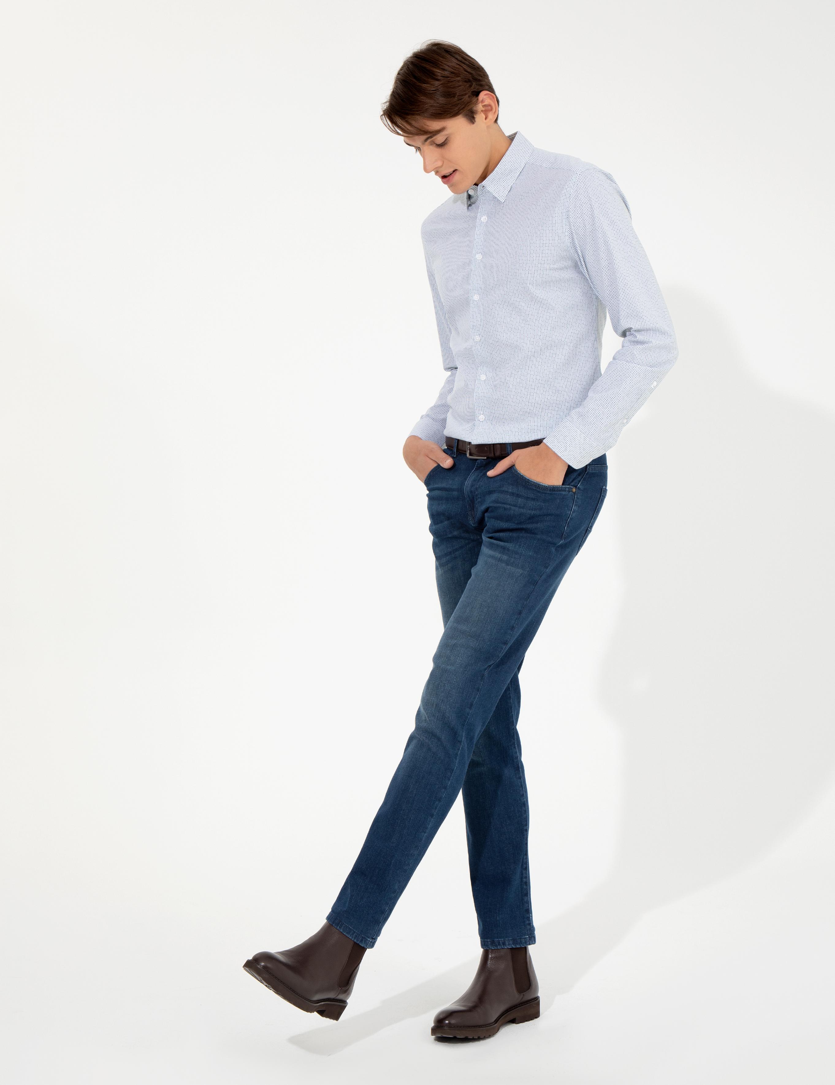 İndigo Straight Fit Jean Pantolon