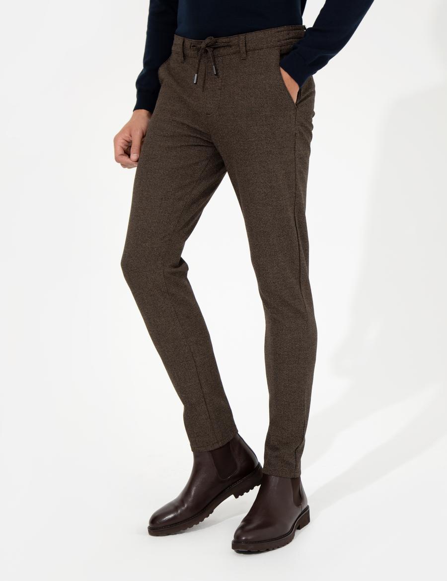 Kahverengi Slim Fit Kanvas Pantolon
