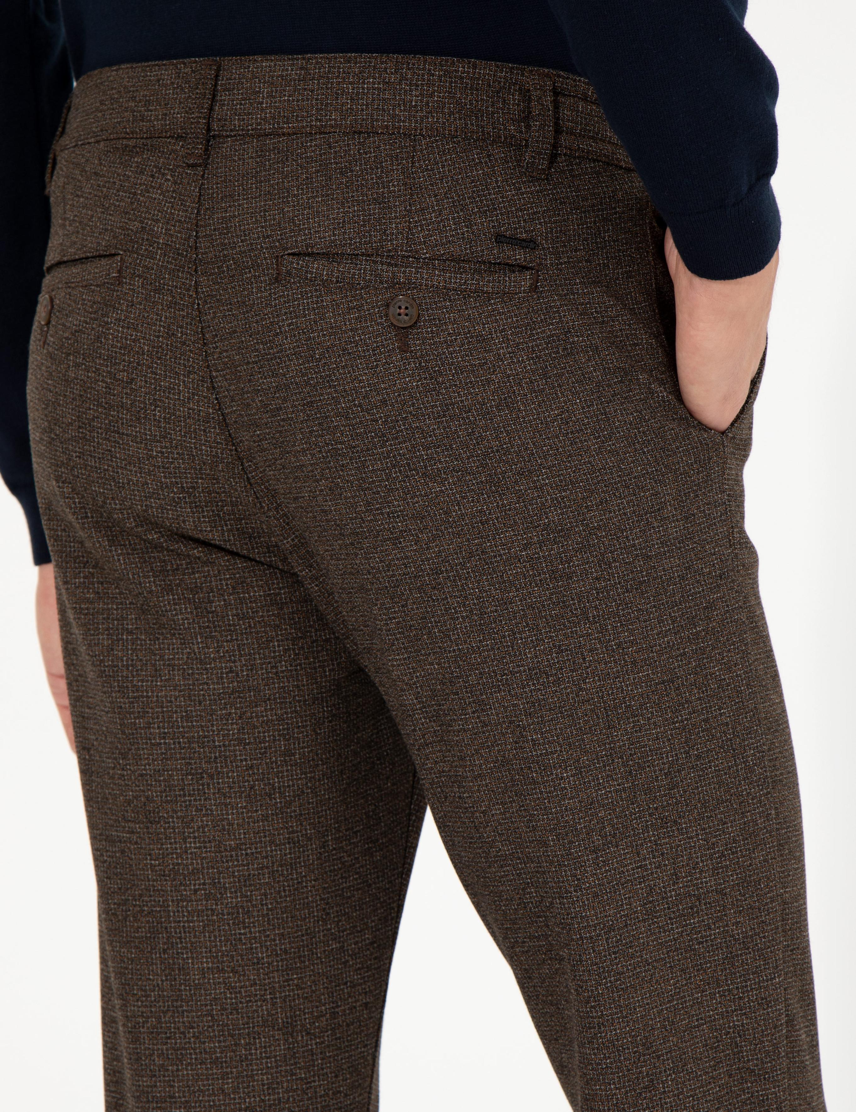 Kahverengi Slim Fit Kanvas Pantolon