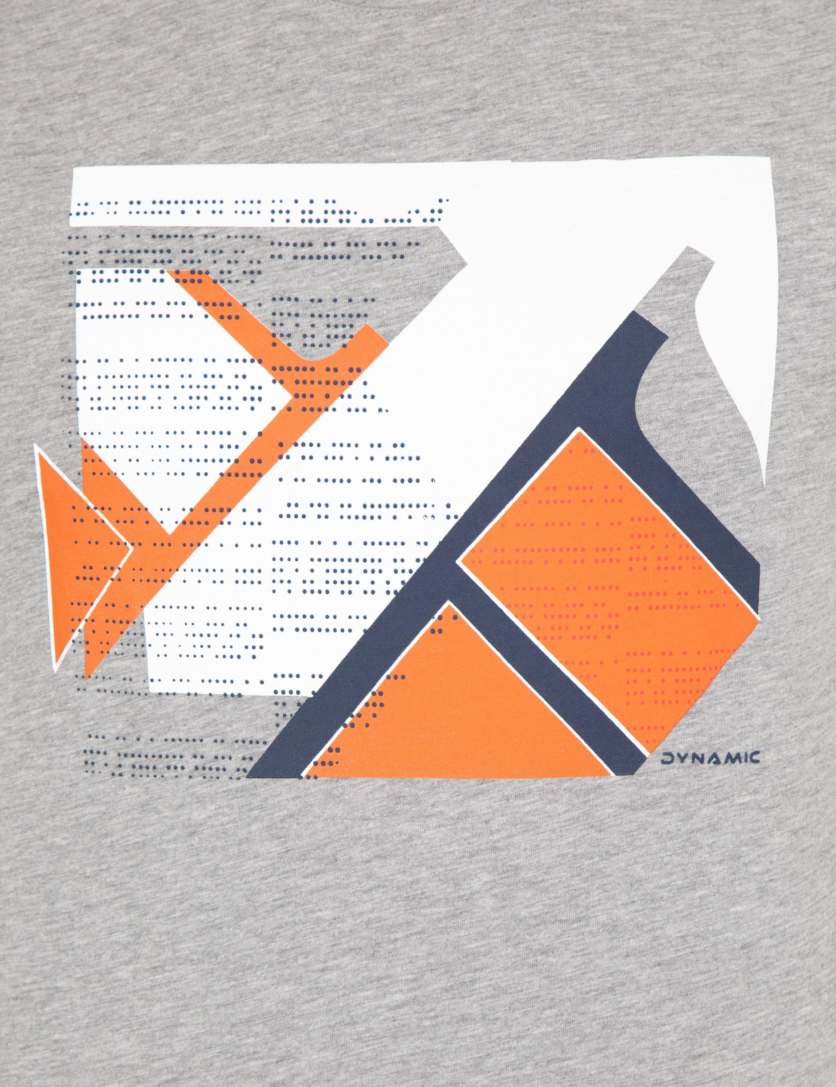 Gri Melanj Slim Fit Bisiklet Yaka Tişört