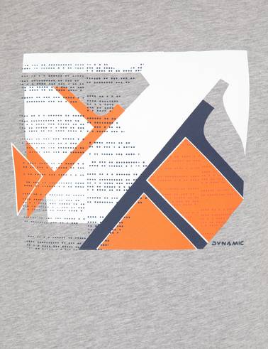 Açık Gri Melanj Slim Fit %100 Pamuk T-shirt
