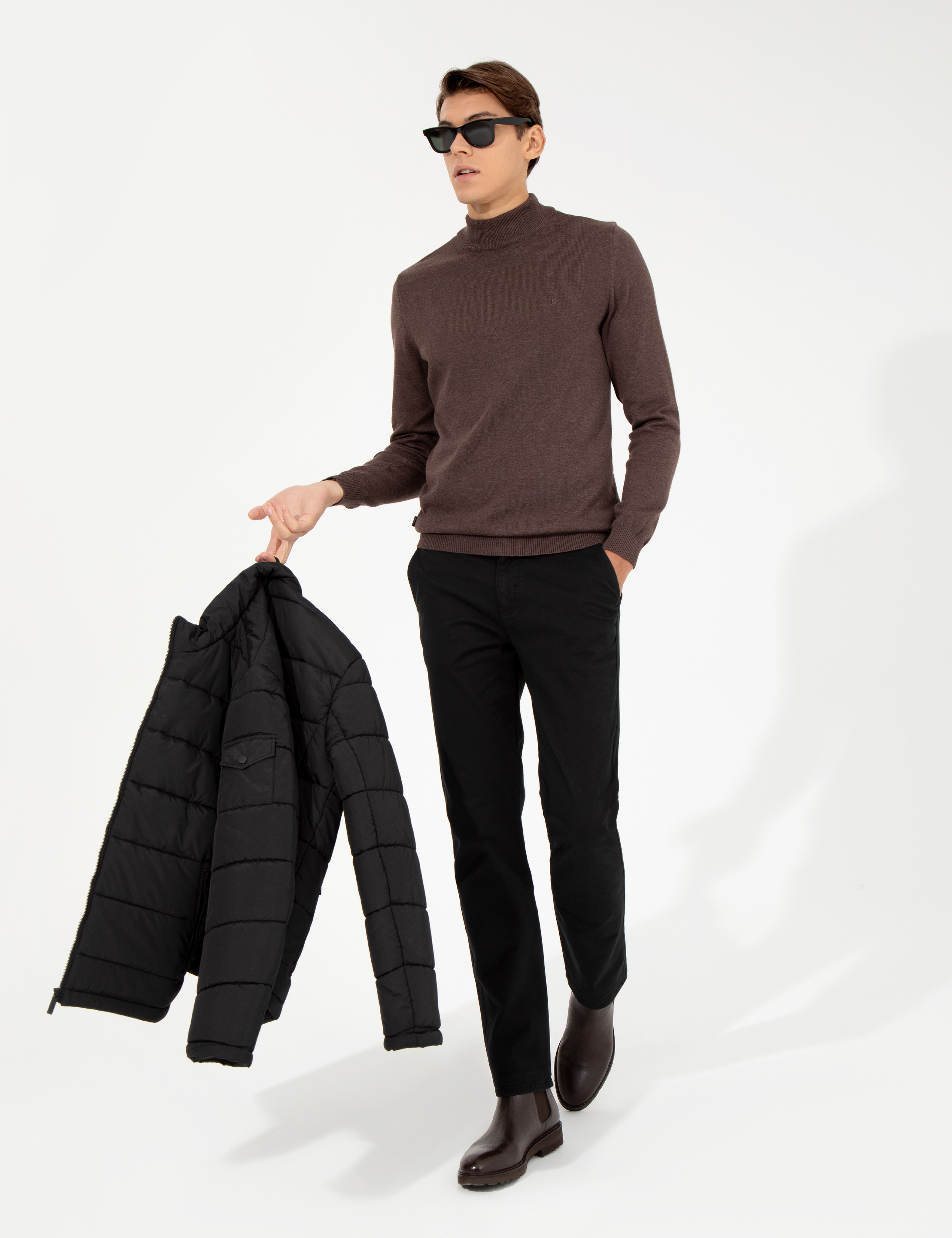 Siyah Regular Fit Kanvas Pantolon