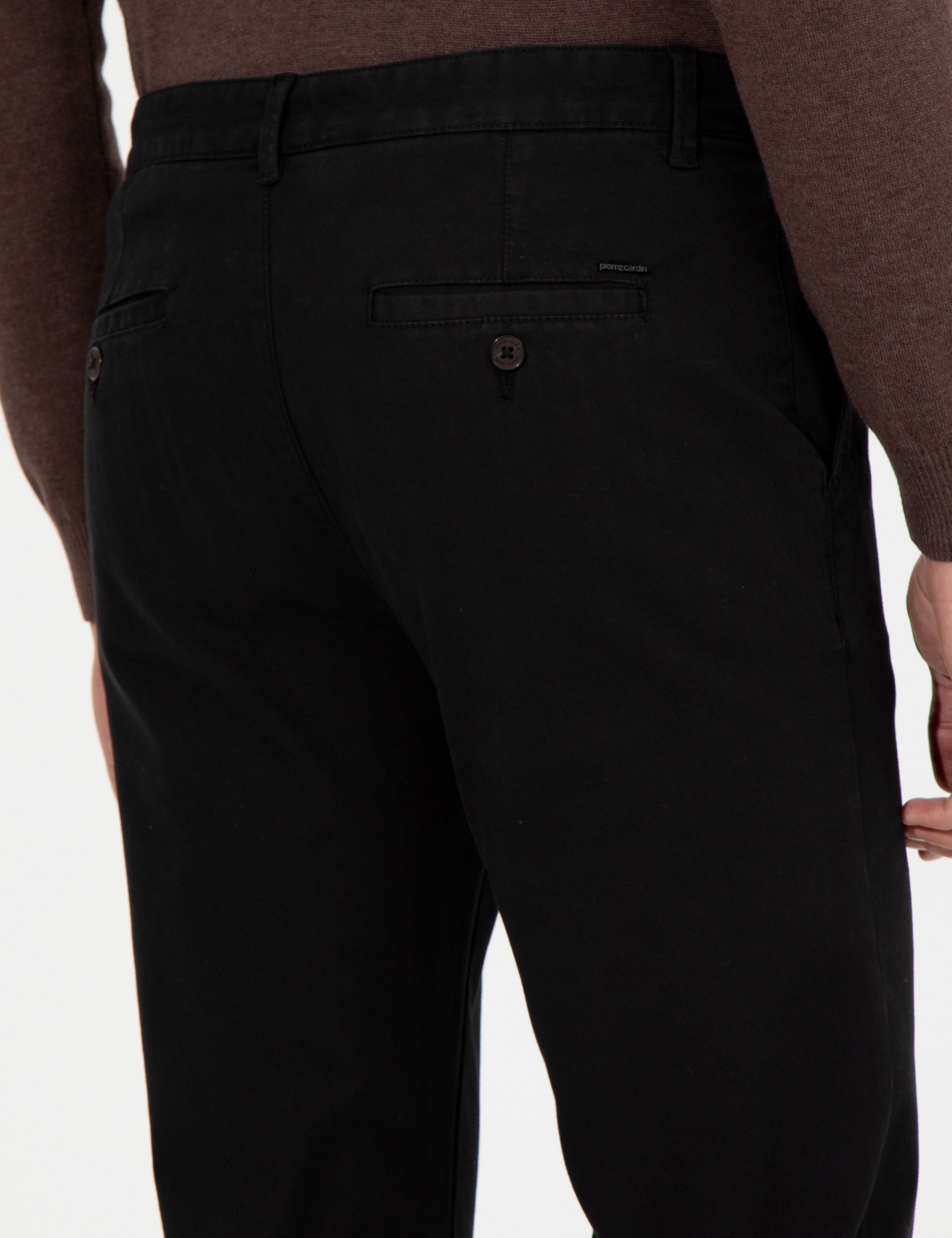 Siyah Regular Fit Kanvas Pantolon - Image 7