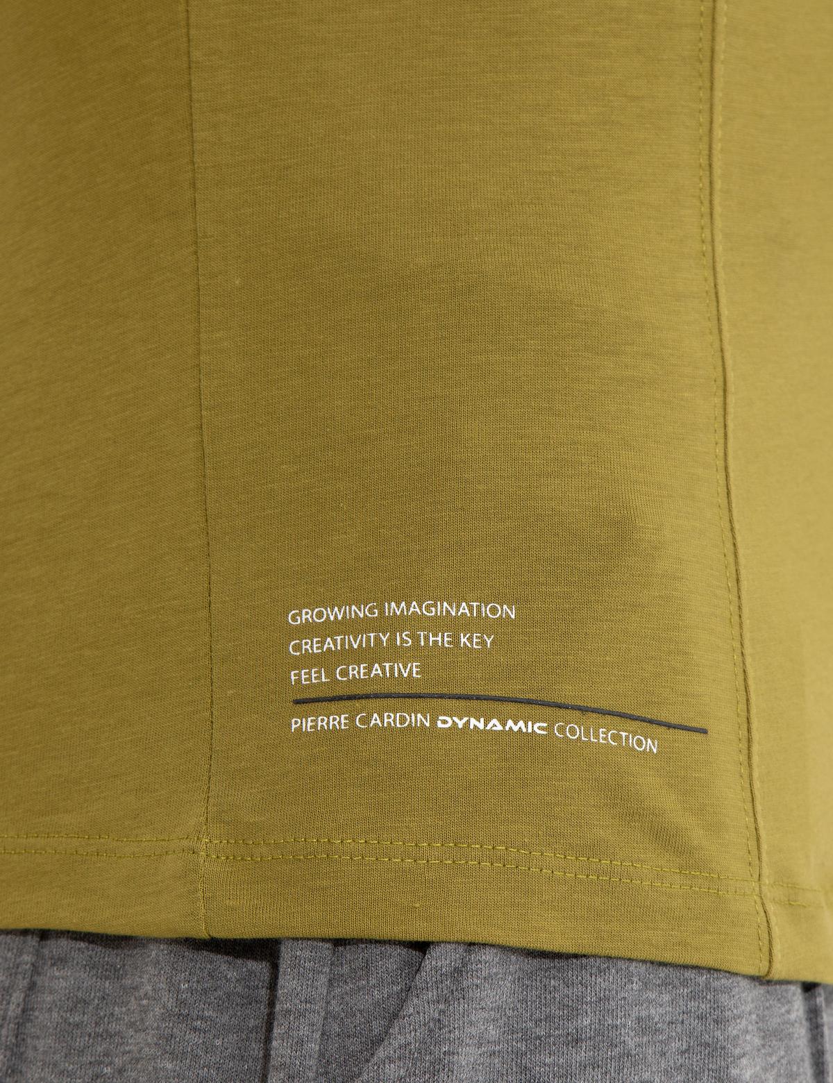 Yeşil Slim Fit Bisiklet Yaka Tişört - 50258320033