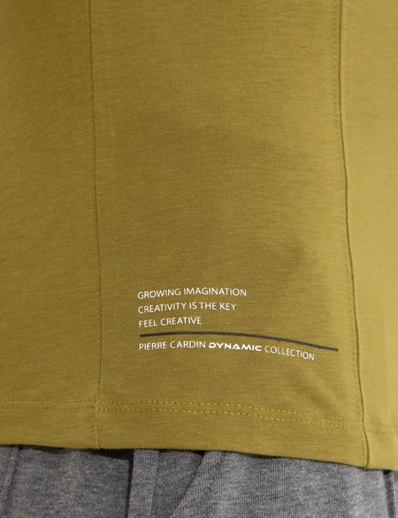 Yeşil Slim Fit Bisiklet Yaka Tişört - 50258320033