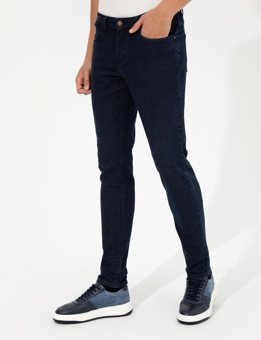 Lacivert Slim Fit Jean Pantolon