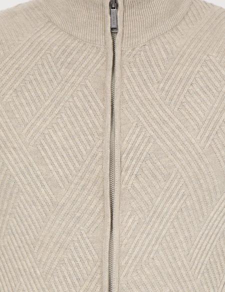 Kum Melanj Slim Fit Fermuarlı Triko Hırka - 50241466017