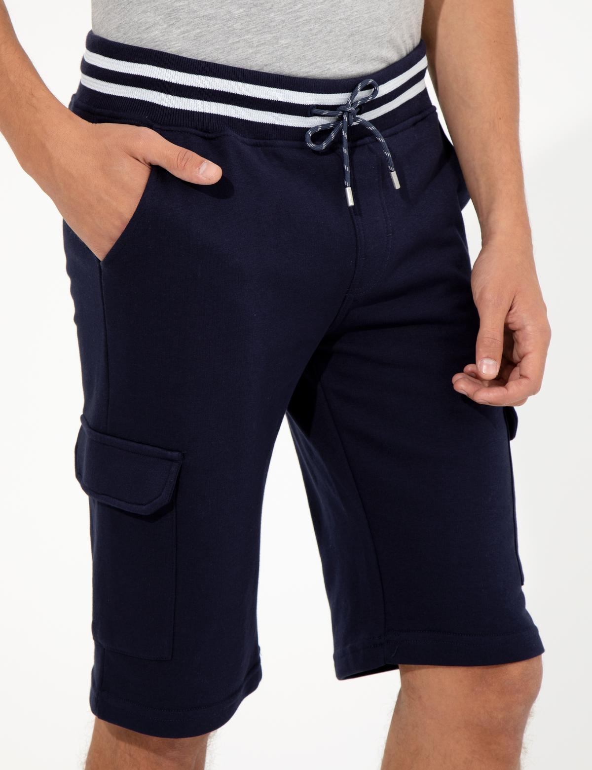 Lacivert Standart Fit Örme Şort - 50251040025