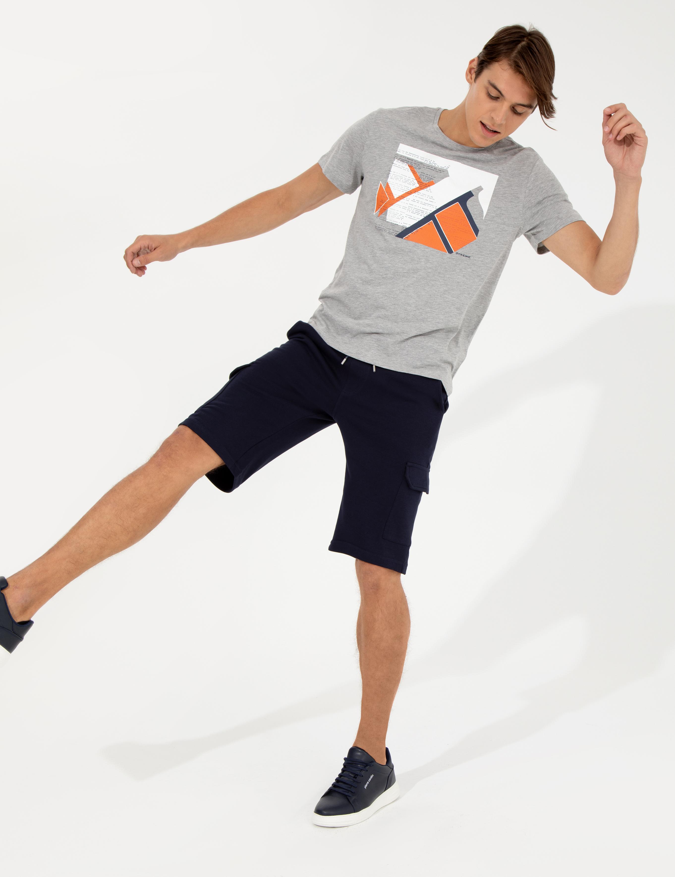 Lacivert Standart Fit Örme Şort