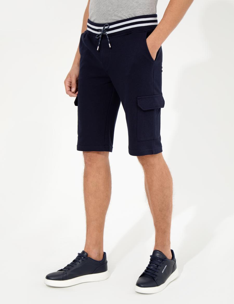 Lacivert Standart Fit Örme Şort