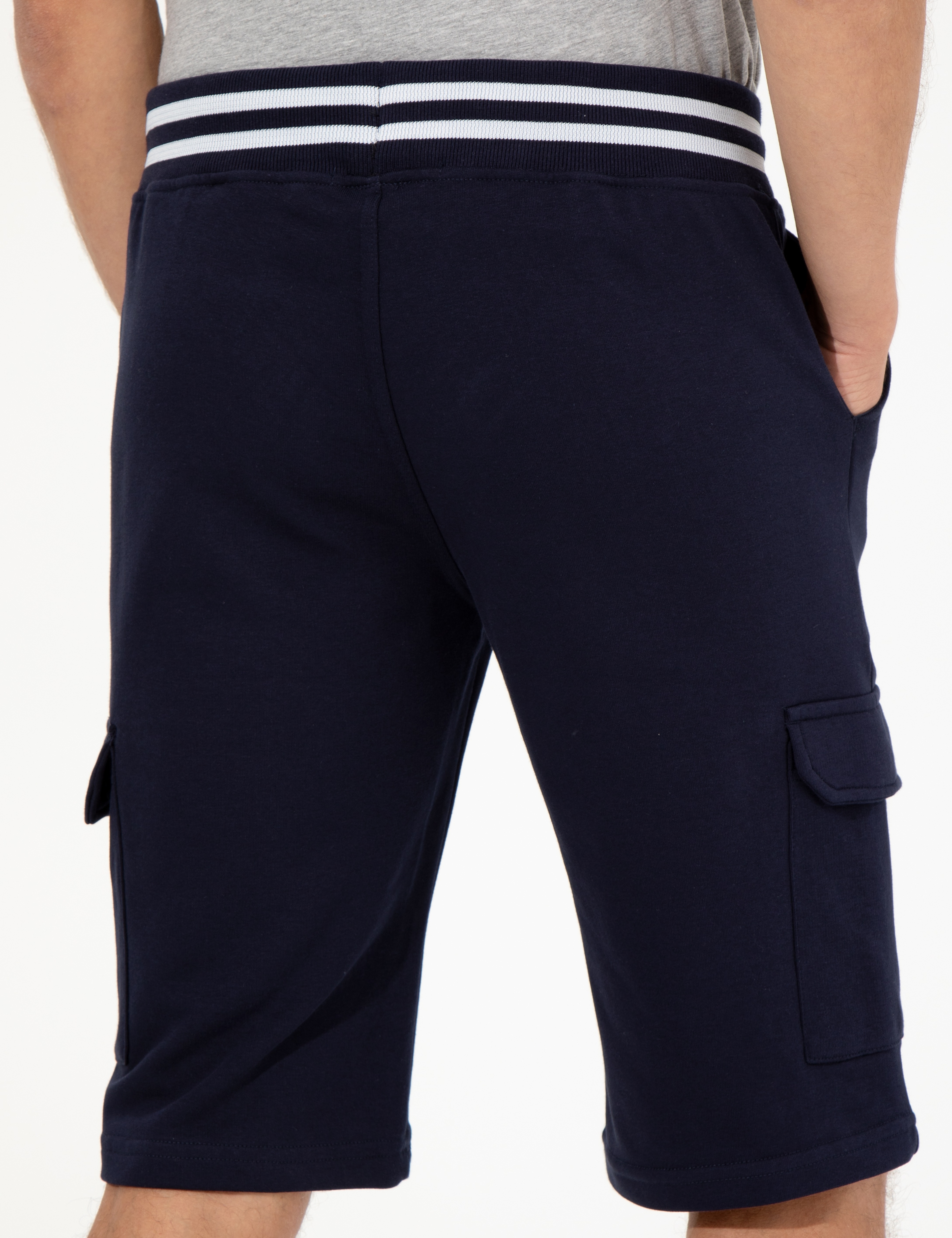 Lacivert Standart Fit Örme Şort - Image 7